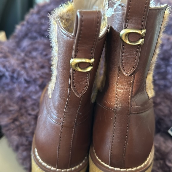 Coach DELANEY Bootie Women's Brown Ankle Boots Size 7.5 - Picture 4 of 5